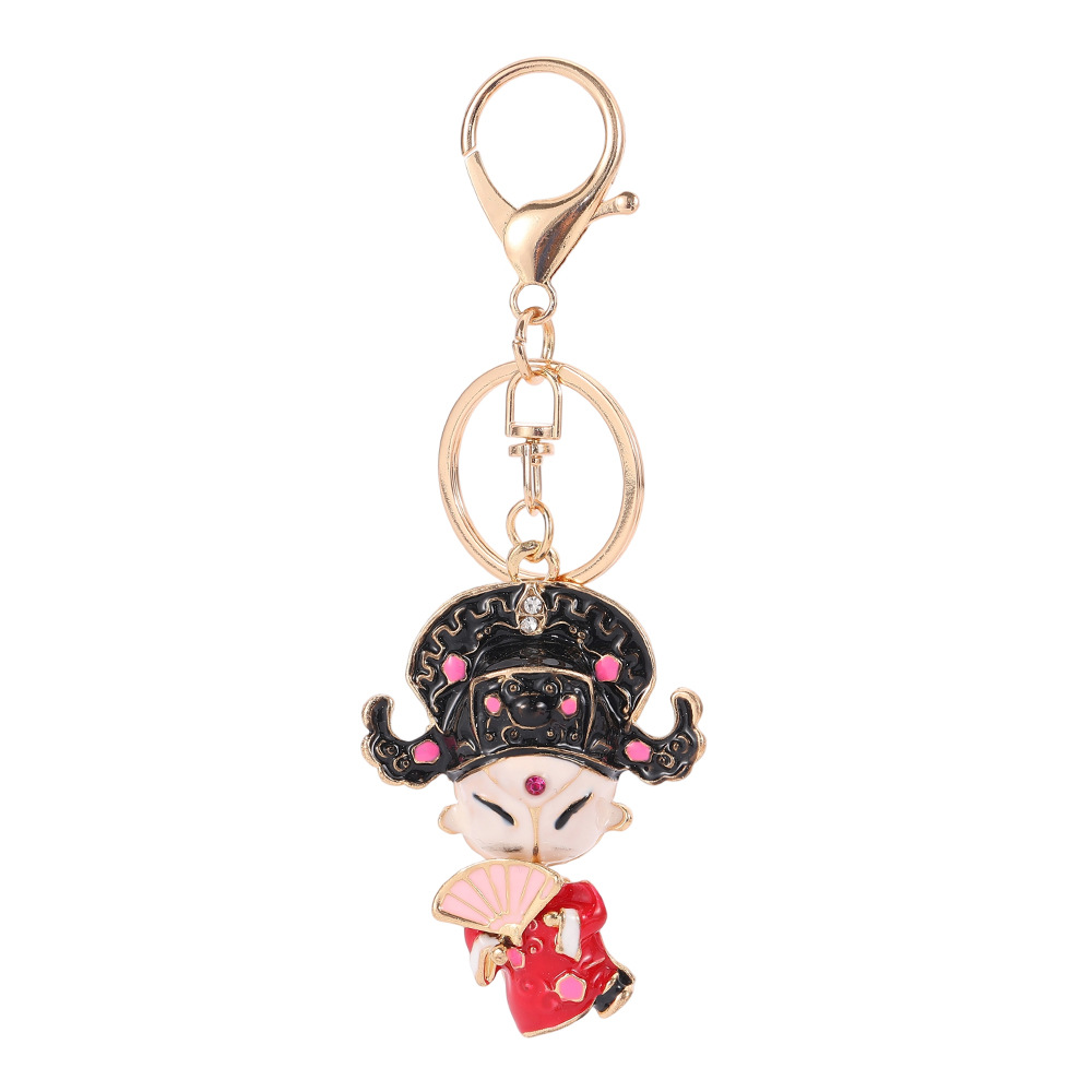 Rhinestone Chinese Opera Character Keychain Keyring Netby