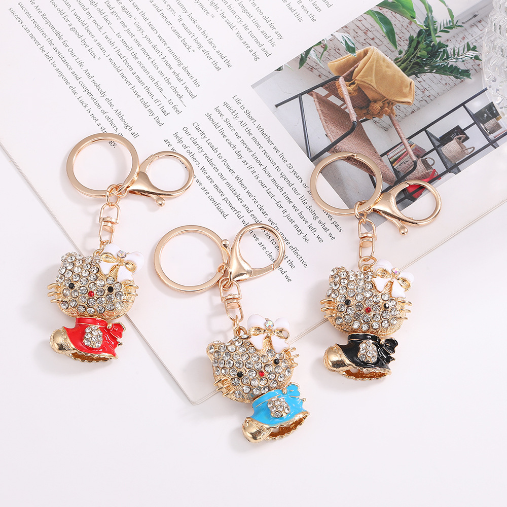 Rhinestone Hello Kitty Cat Keychain Keyring Netby