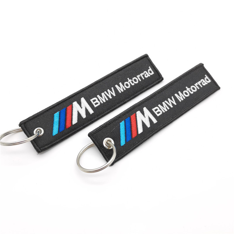 Short Cloth Strip Keyring Keychain for Motorbike with Logo Emblem Badge Netby