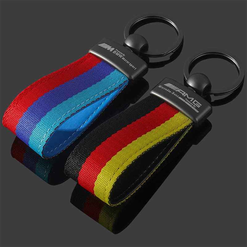 3 Strip Car Keychain Keyring Keyfob for BMW M Benz AMG Netby