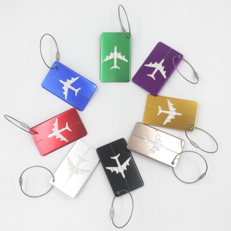 100 Pieces Aluminum Alloy Luggage Tags With Keychain Keyring Key Rope Netby