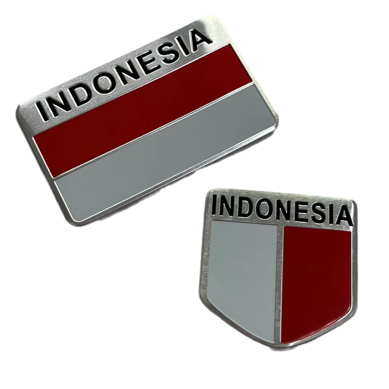 Aluminium Alloy Car Sticker with National Flag of Indonesia Netby