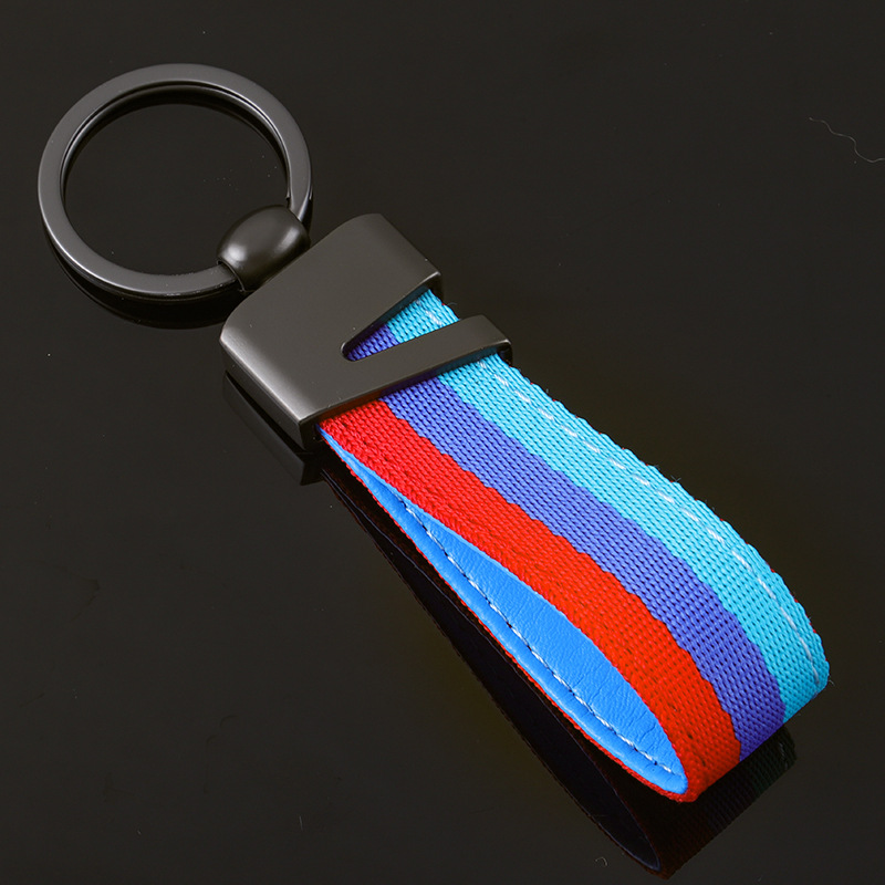 3 Strip Car Keychain Keyring Keyfob Gift for Customer Germany Italy National Flag Netby