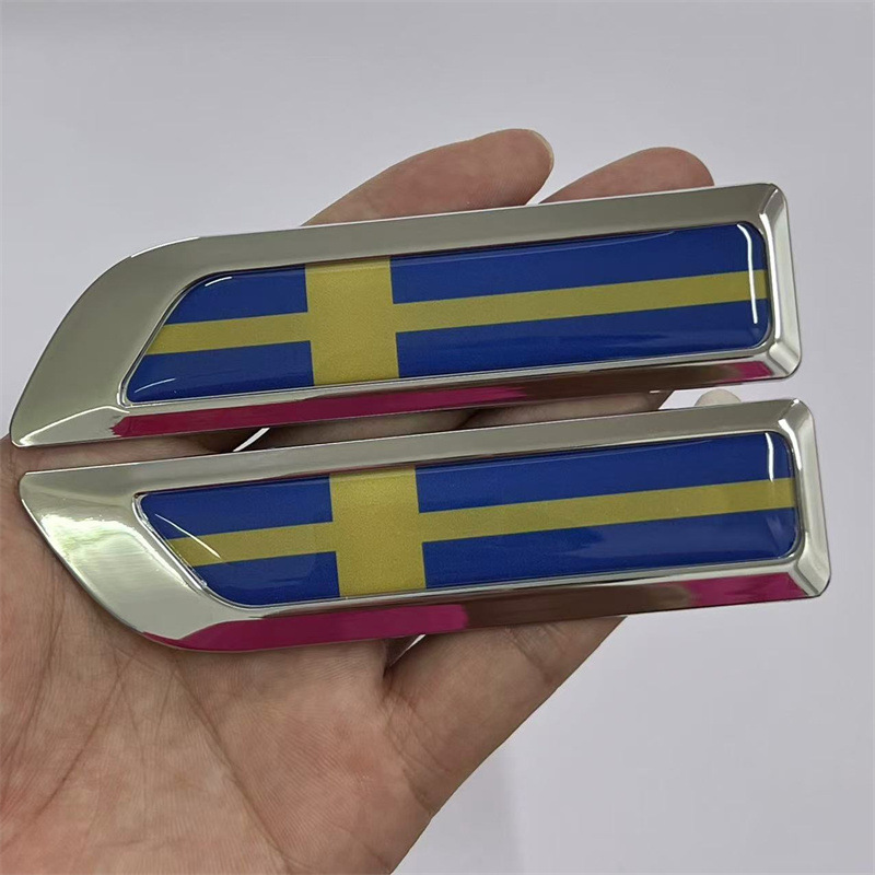 Knife Blade Shape National Flag Car Fender Side Sticker Netby