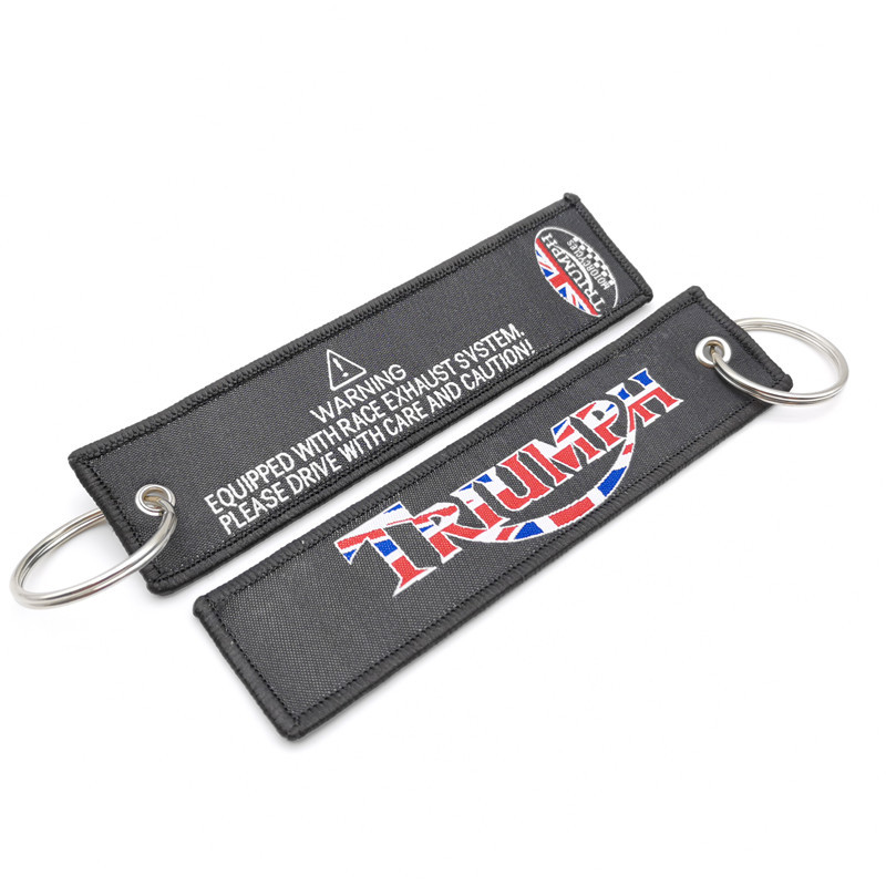 Short Cloth Strip Keyring Keychain for Motorbike with Logo Emblem Badge Netby
