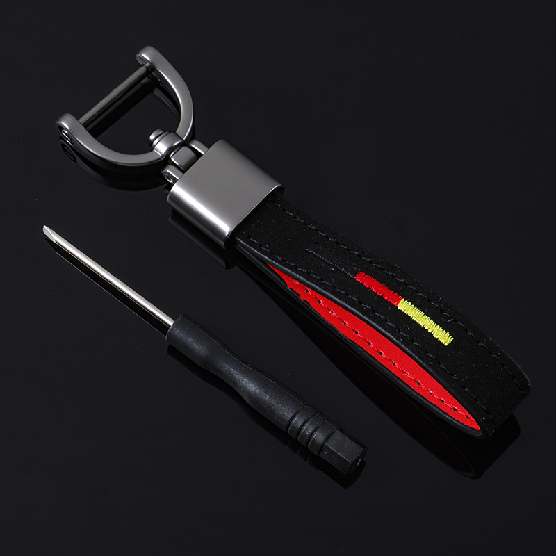 Alcantara National Flag Car Logo Keychain Keyring Keyfob for Italy Germany France BMW Netby