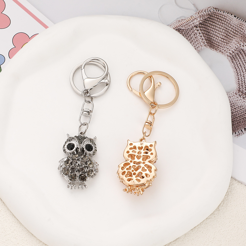 Rhinestone Owl Keychain Keyring Netby