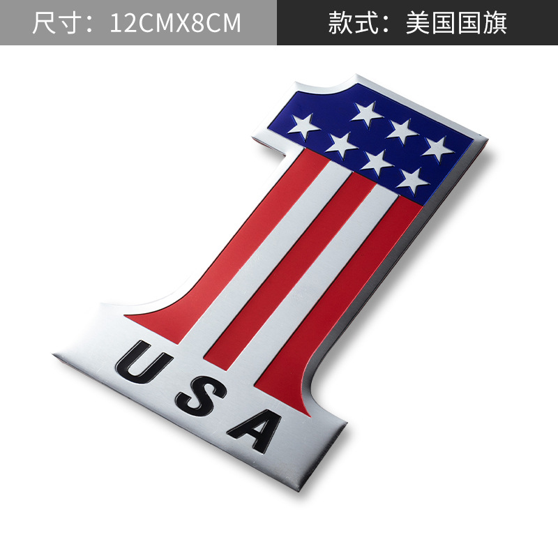 Aluminum Alloy National Flag Car Sticker for USA UK ITALY GERMANY FRANCE AUSTRALIA RUSSIA SWEDEN CANADA Netby