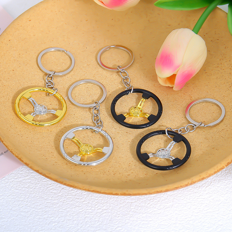 Metal Steering Car Wheel Model Keychain Keyring Auto Parts Netby