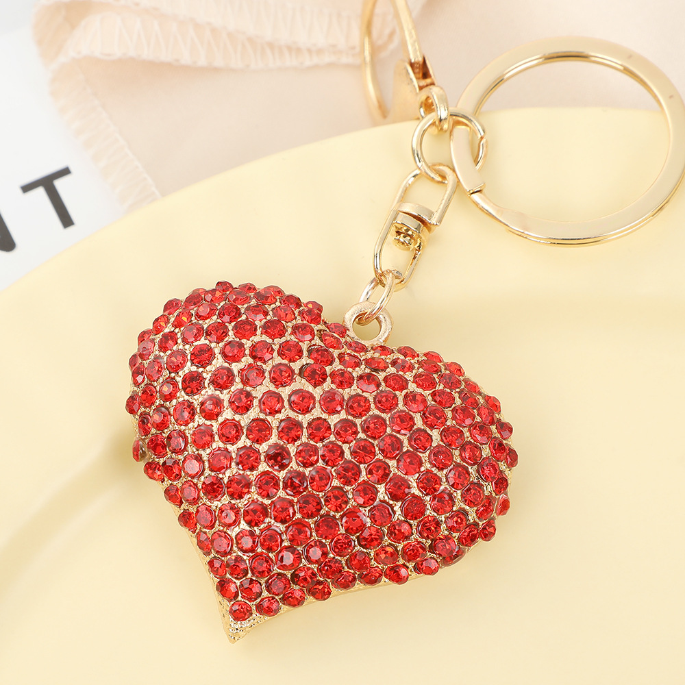 Rhinestone Love Heart Keychain Keyring Netby