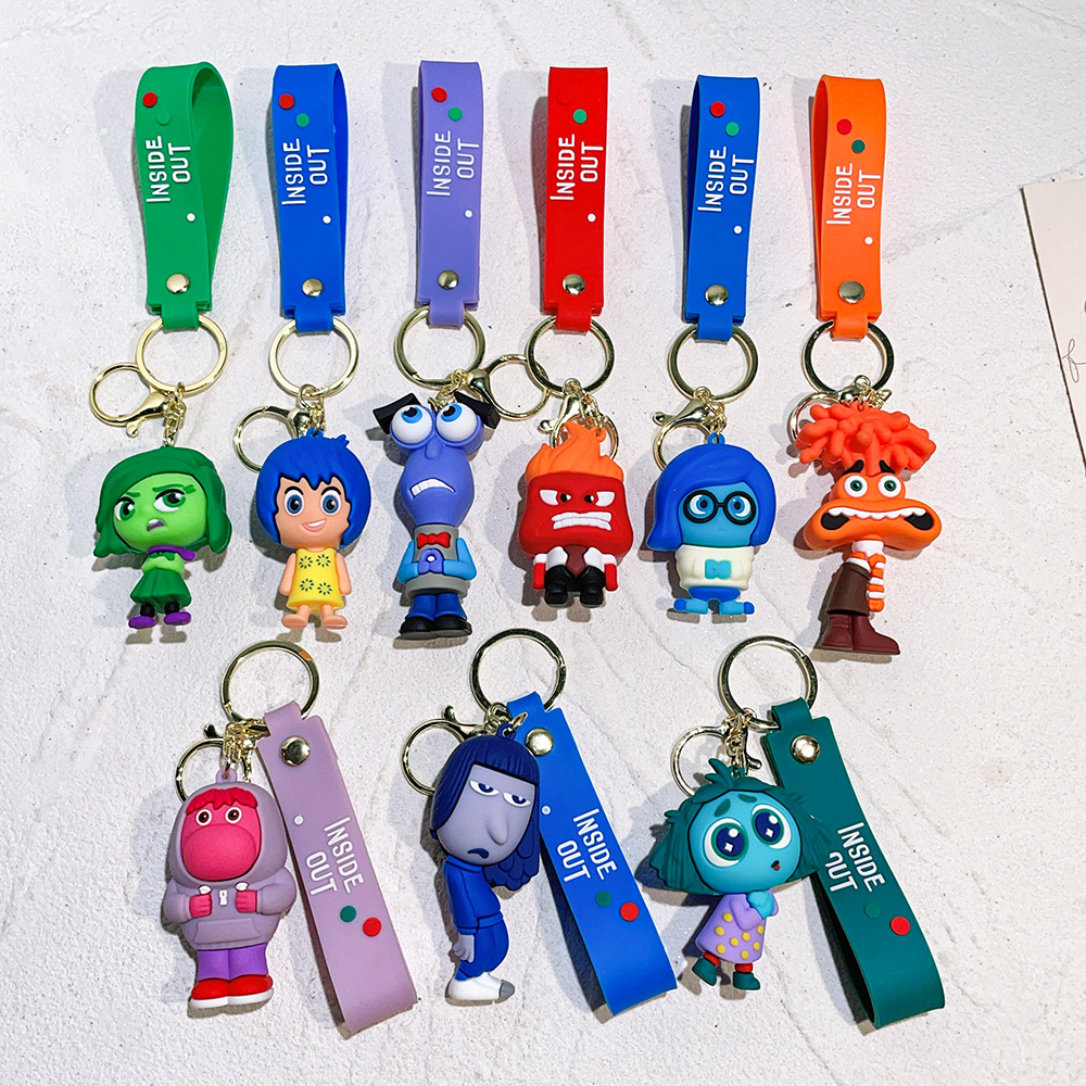 PVC Animation Inside Out Car Keychain Keyring Lanyard Netby