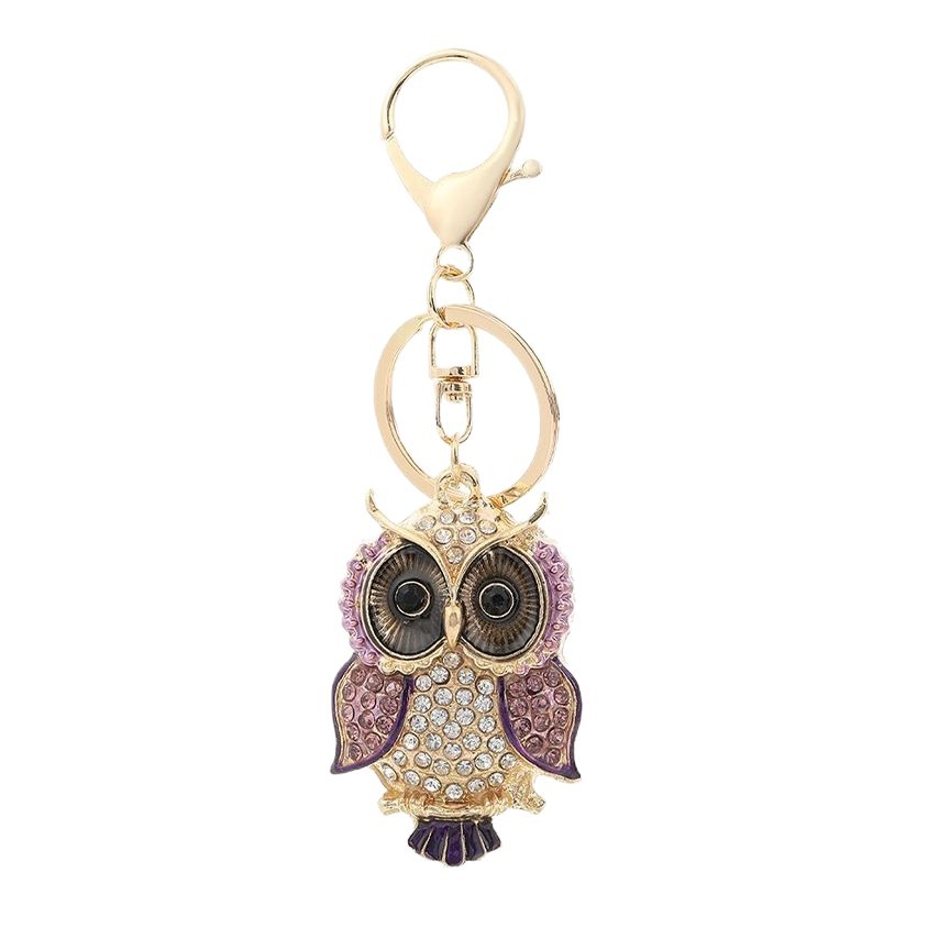 Rhinestone OWL Keychain Keyring Netby