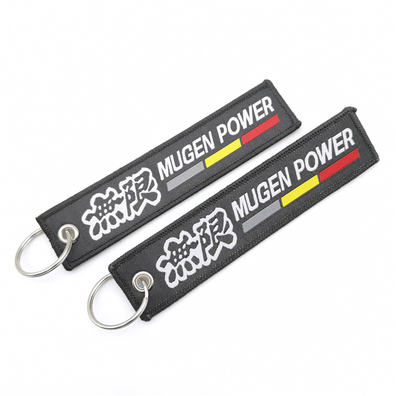 Car logo modified brand textile embroidery cloth key chain hanging TRD MUGEN