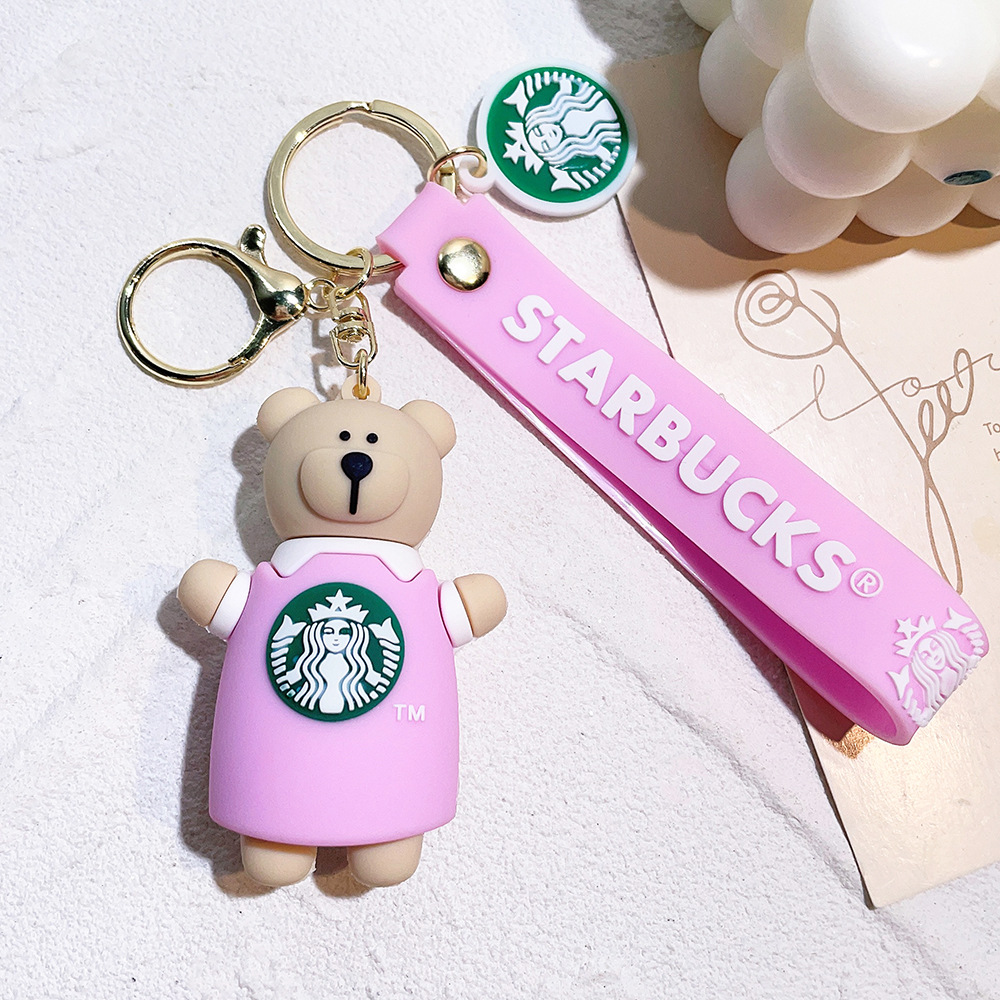 Rubber Starbucks Bear Coffee Cup Keychain Keyring Netby