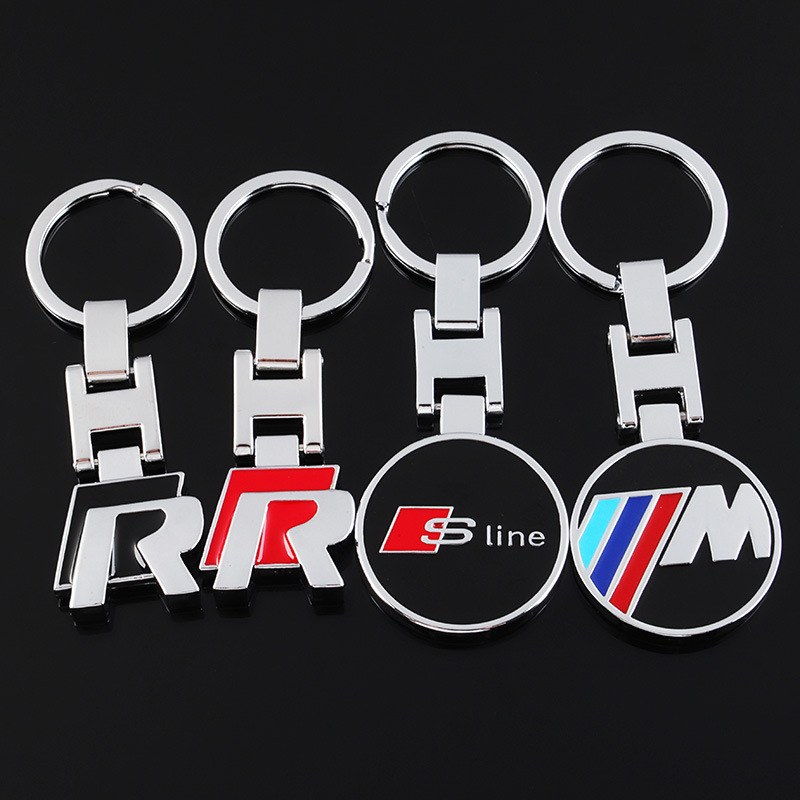 Metal Car Logo Keychain Keyring Keyfob for Volkswagen VW R LINE RLINE BMW M AUDI SLINE Netby