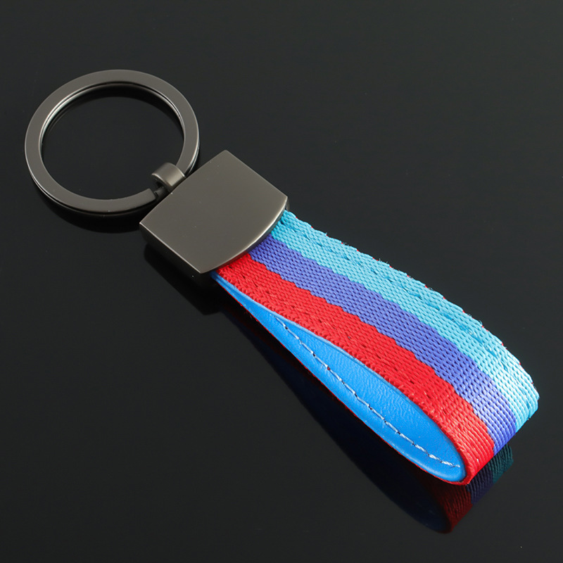 3 Strip Car Keychain Keyring Keyfob Gift for Customer Germany Italy National Flag Netby