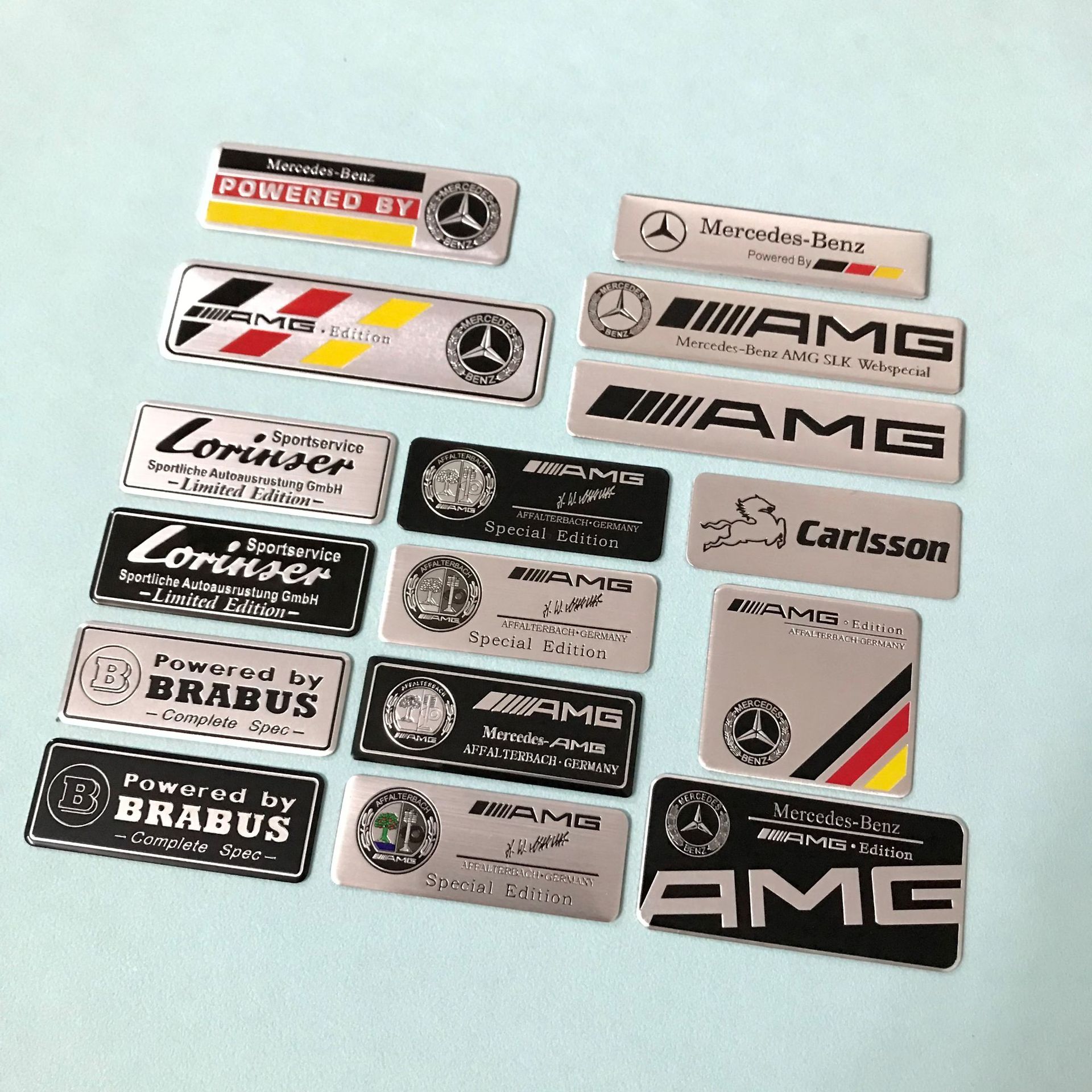 Aluminum Alloy Car Sticker for Mercedes Benz AMG BRABUS Lorinser Carlsson Netby