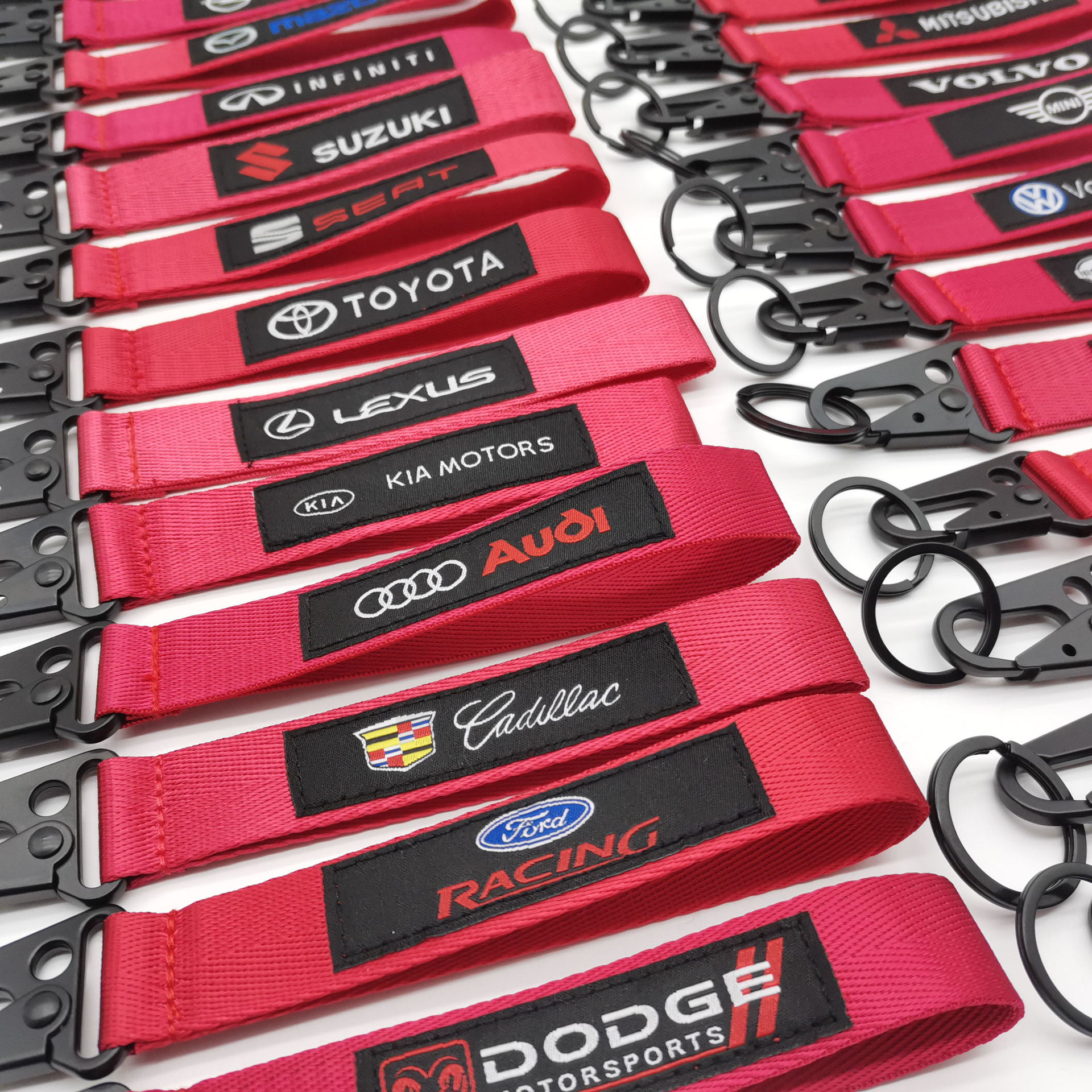 Red Color Eagle Buckle Car Logo Keyring Keychain Keyfob Wrist Strap Netby