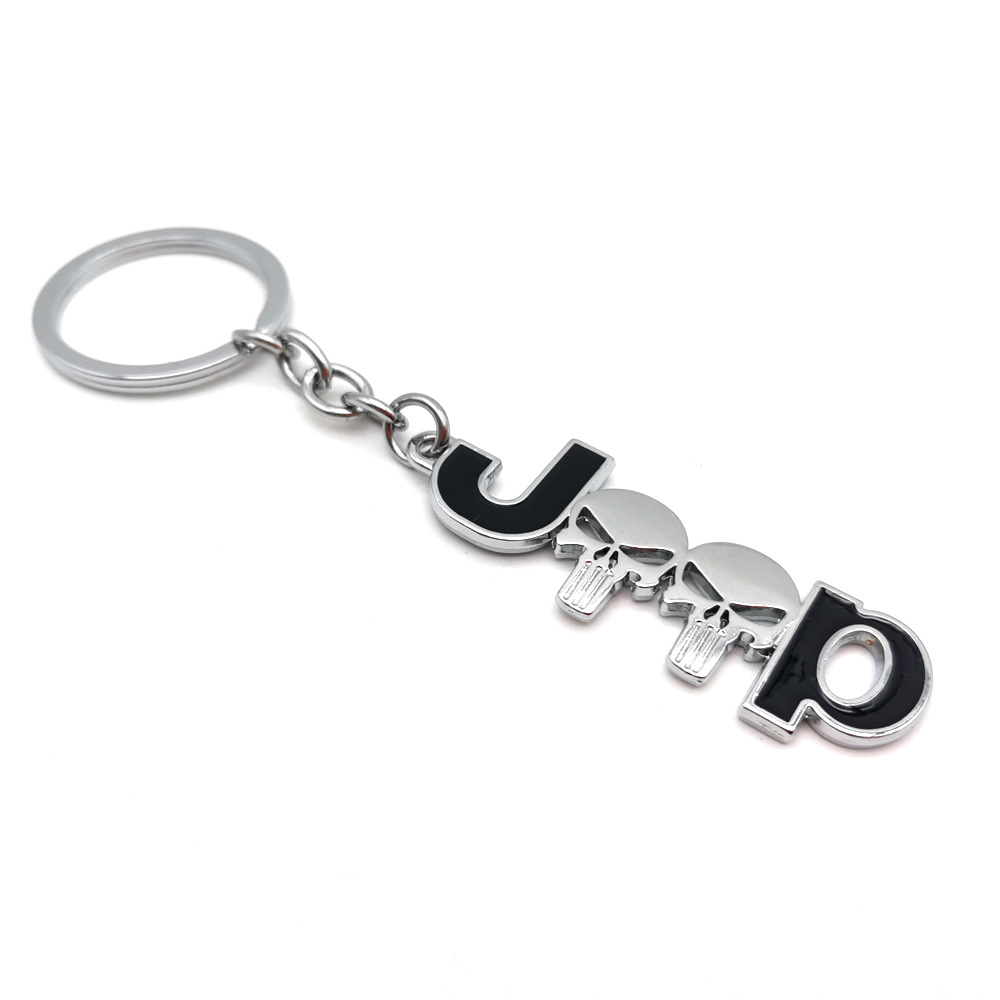 Metal JEEP SKULL Car Keychain Keyring Keyfob Netby