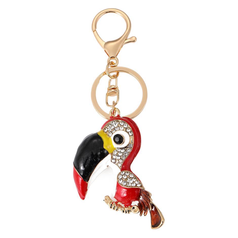 Rhinestone Woodpecker Keychain Keyring Netby