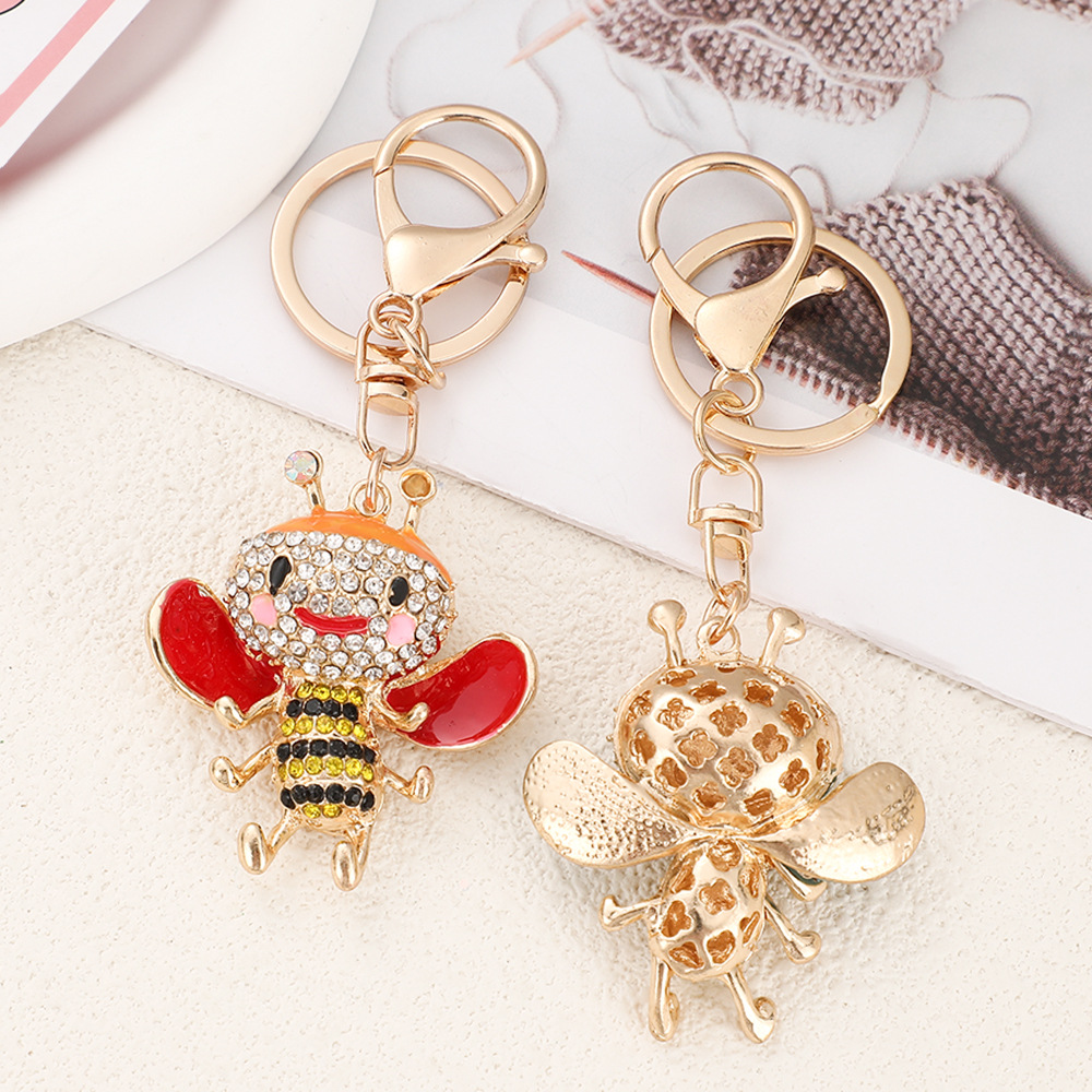 Rhinestone Dancing Bee Keychain Keyring Netby