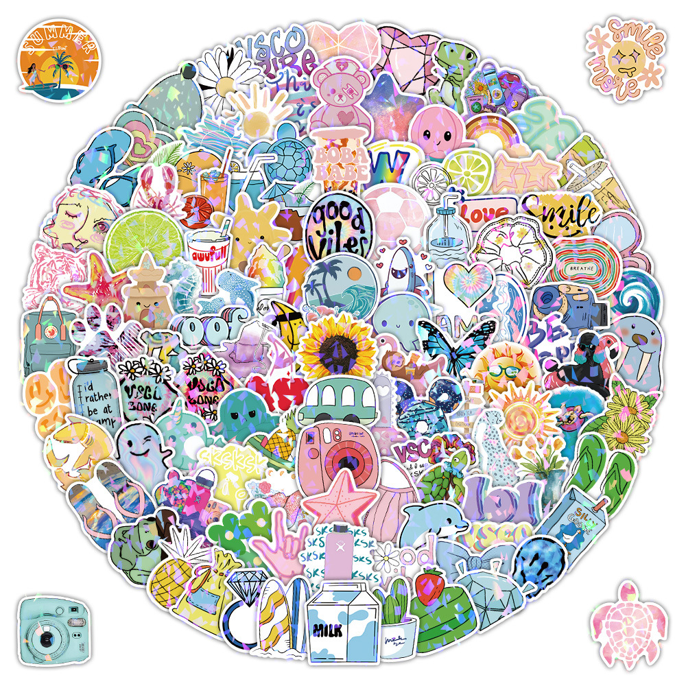 200pcs/pack Aesthetic VSCO Small Fresh Waterproof Sticker Netby