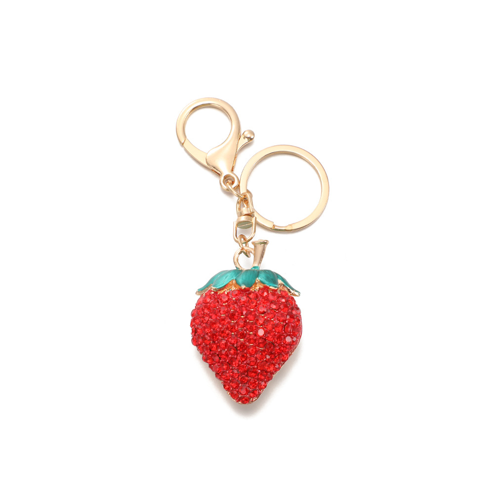 Rhinestone Strawberry Keychain Keyring Netby