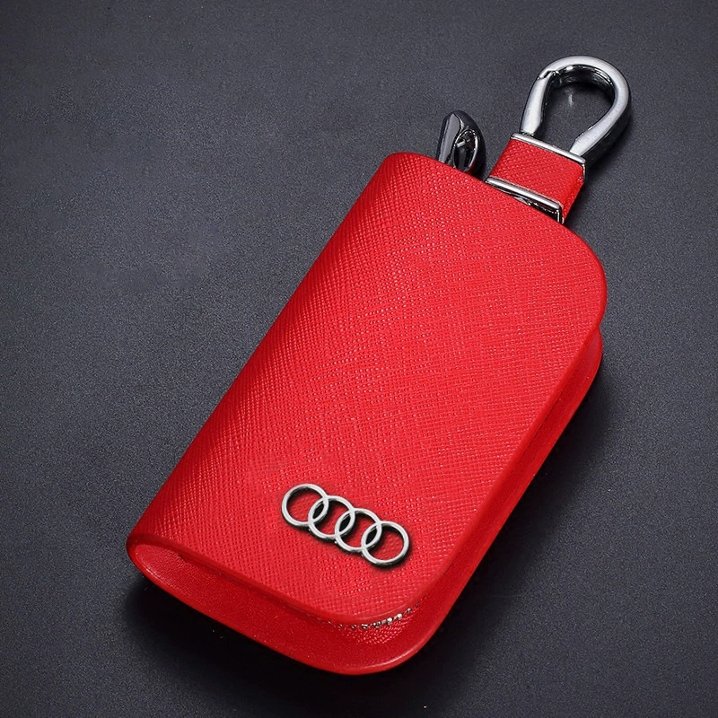 Black Pink Red Blue Brown Color Leather Car Remote Key Wallet for KIA AUDI BENZ BMW BUICK PORSCHE VW VOLVO JAGUAR CHEVROLET FORD Netby
