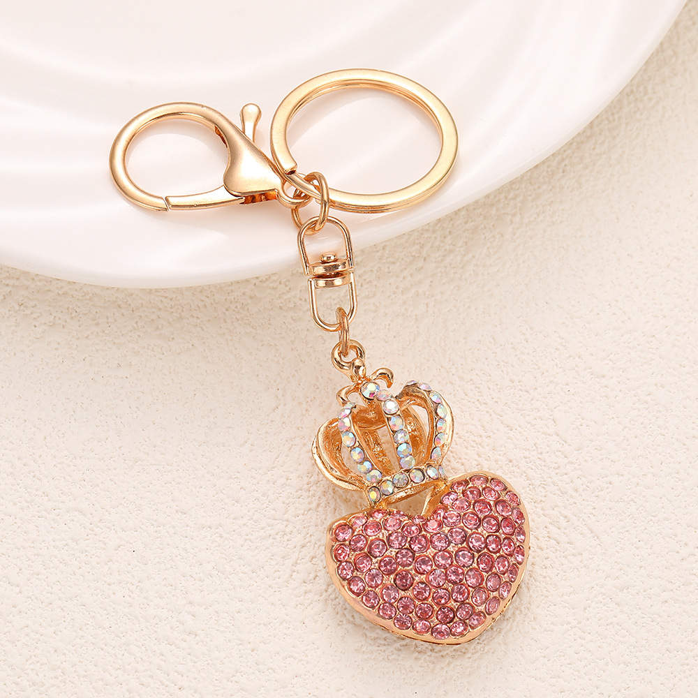 Rhinestone Crown Love Heart Keychain Keyring Netby