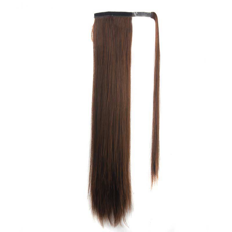 24 inches Straight Hair Velcro Ponytail High Temperature Synthetic Hair Netby