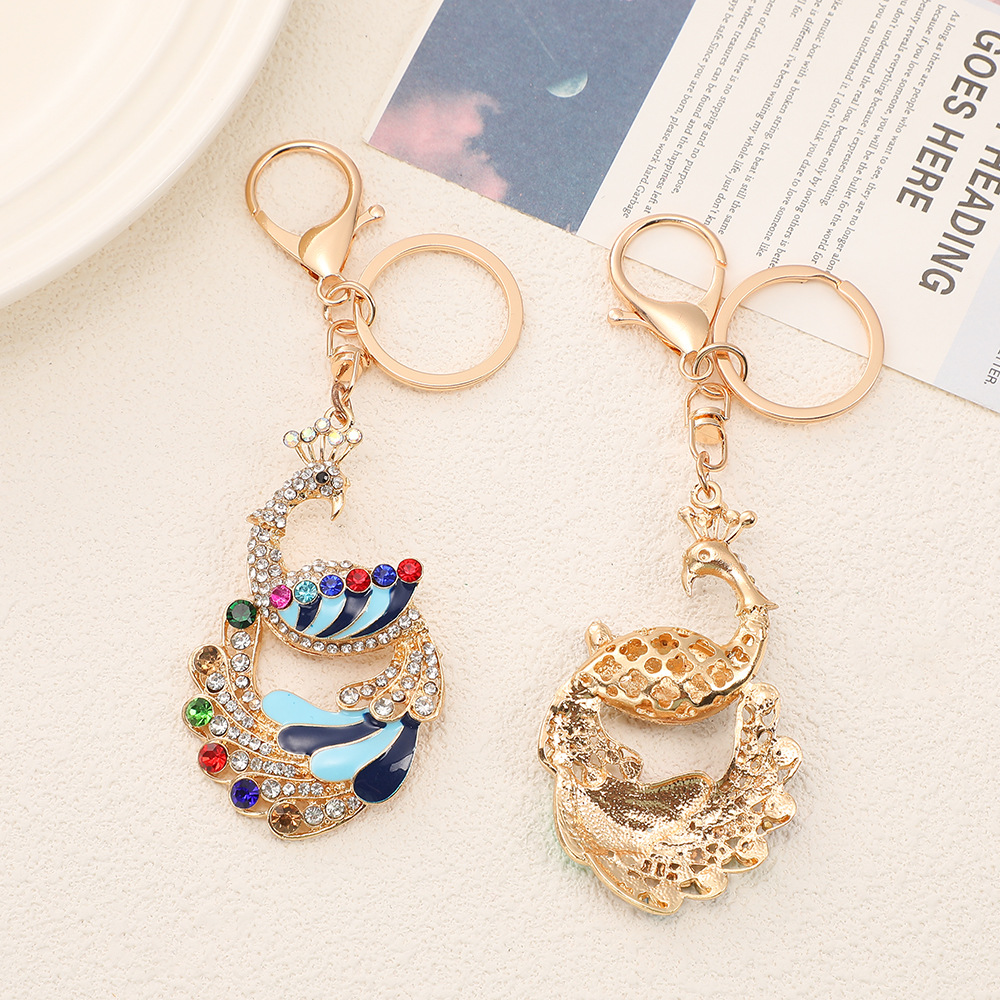 Rhinestone Peacock Keychain Keyring Netby