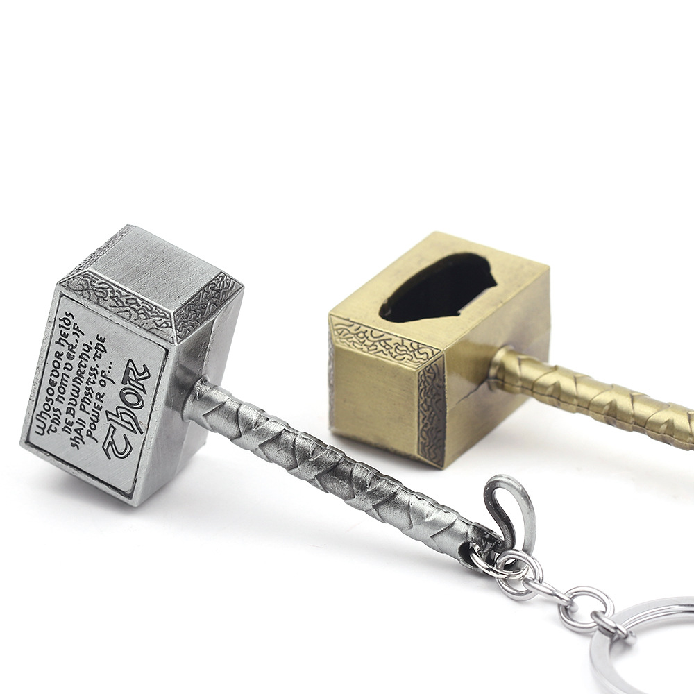 Metal Marvel Movie Avengers Thor's Hammer Bottle Opener Keychain Keyring Netby