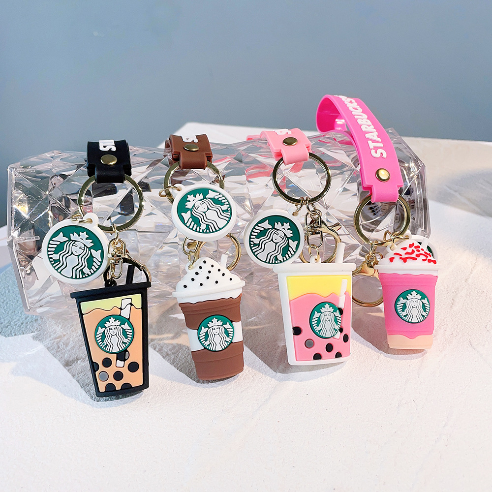 Rubber Starbucks Bear Coffee Cup Keychain Keyring Netby