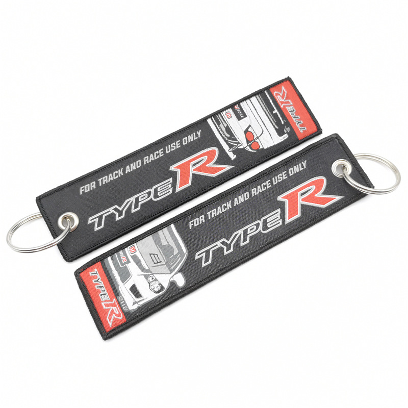 Car logo modified brand textile embroidery cloth key chain hanging TRD MUGEN