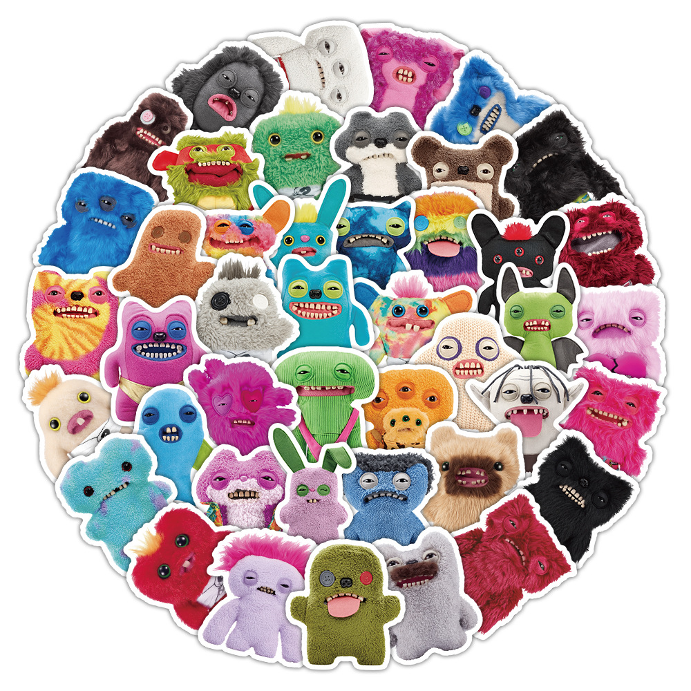 50pcs/pack Animation Fuggler Funny Ugly Monster Waterproof Sticker Netby