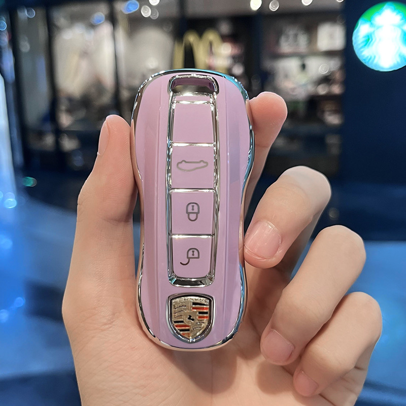 Silicon Car Key Case for Porsche Cayenne Macan Panamera 718 911 Netby