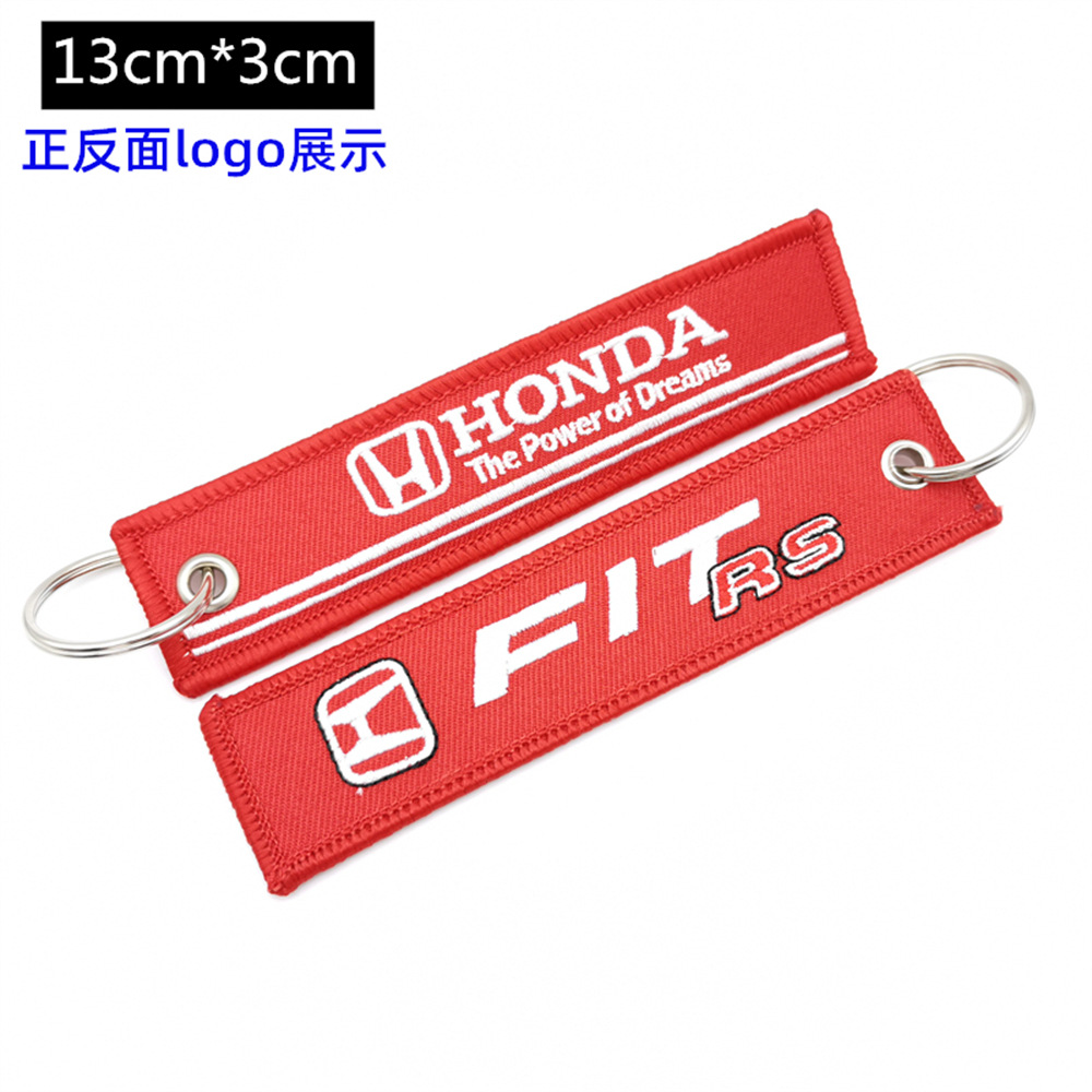 Metal Motorbike Car Logo Cloth Kering Keychain Keyfob for JDM GTI NISMO RALLIART TYPE R HKS TRD NOS Netby