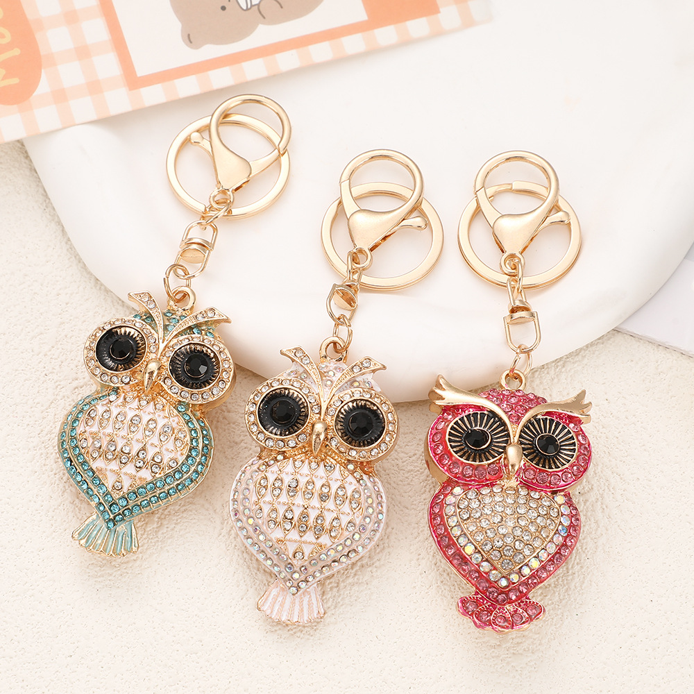 Rhinestone Owl Keychain Keyring Netby