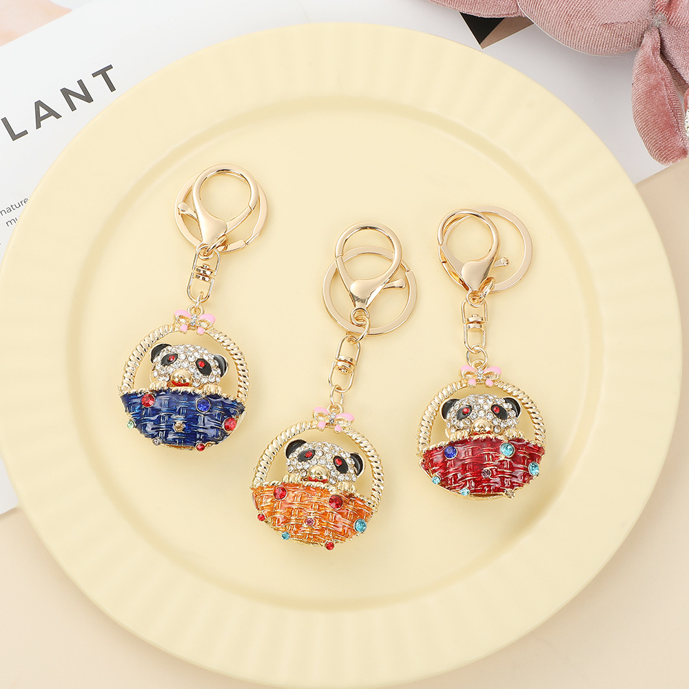 Rhinestone Basket Bear Keychain Keyring Netby