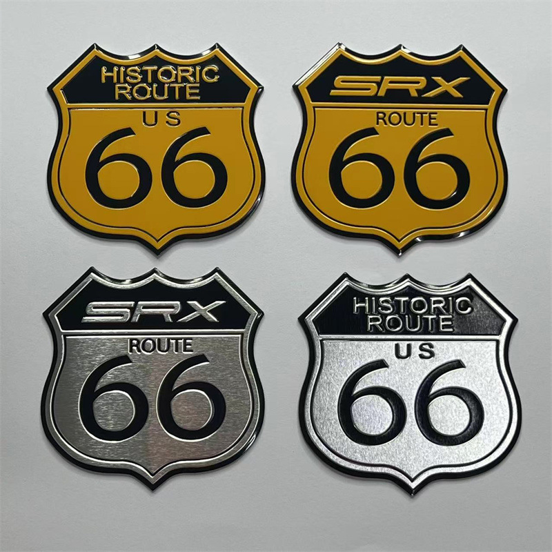 Aluminum Cadillac SRX HISTORIC ROUTE US 66 Car Sticker Netby