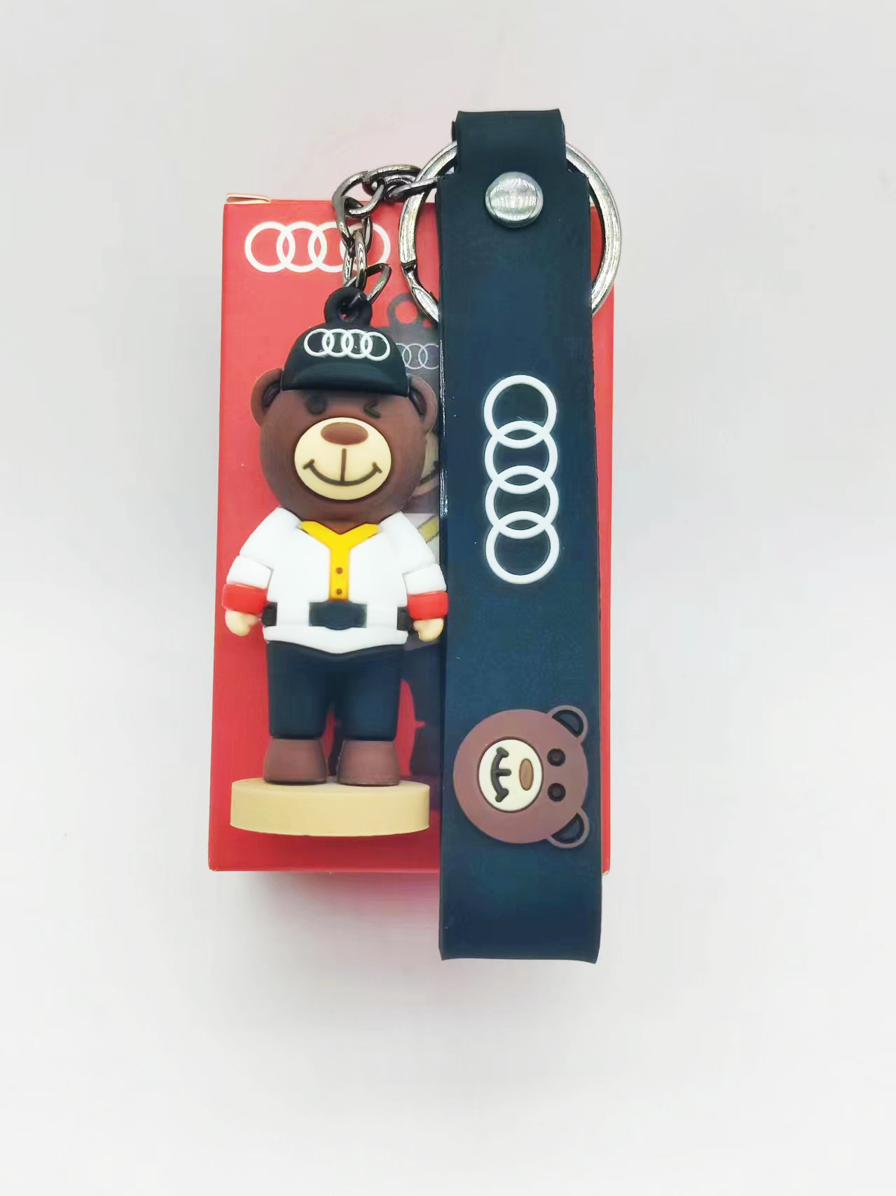 Silicon Audi Bear Keychain Keyring for Audi with Retail Box Netby