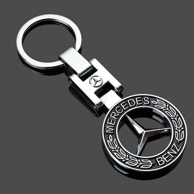 Metal H Buckle Car Logo Keychain Keyring Keyfob for Benz AMG Lorinser Brabus Netby