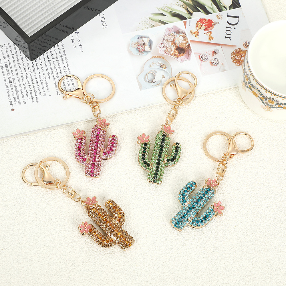 Rhinestone Cactus Keychain Keyring Netby