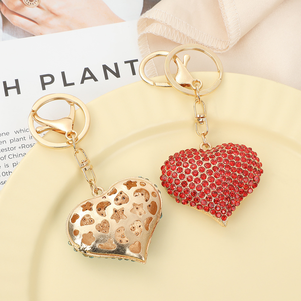 Rhinestone Love Heart Keychain Keyring Netby