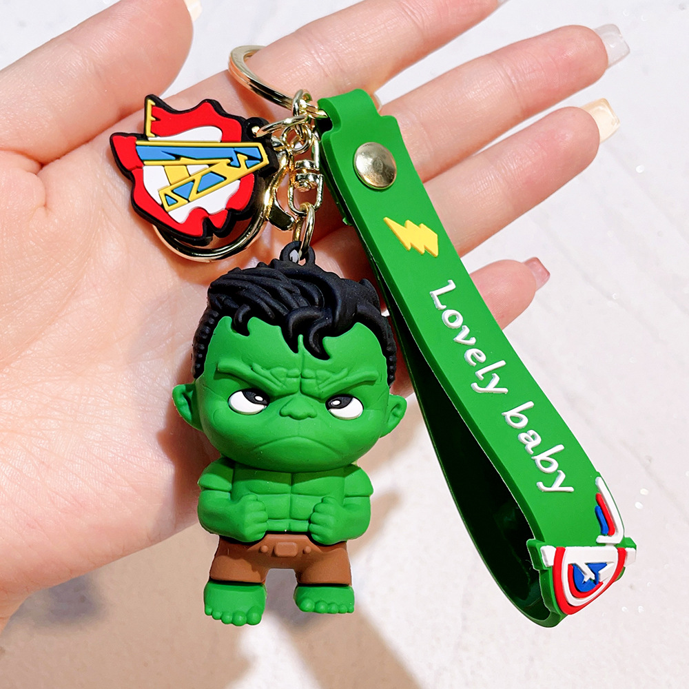 Animation Deadpool Spiderman Q Edition Avengers Keychain Keyring Captain America Hulk Venom Ironman Spiderman Netby