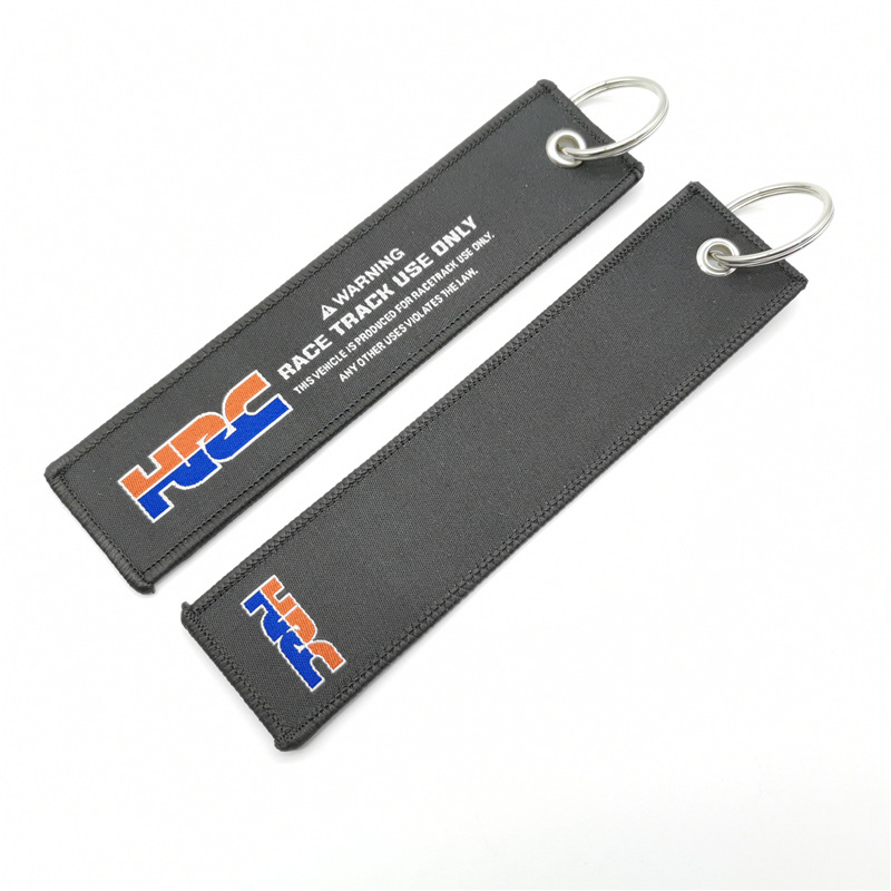 Short Cloth Strip Keyring Keychain for Motorbike with Logo Emblem Badge Netby
