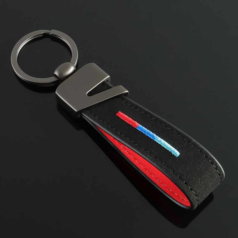 Alcantara National Flag Car Logo Keychain Keyring Keyfob for Italy Germany France BMW Netby