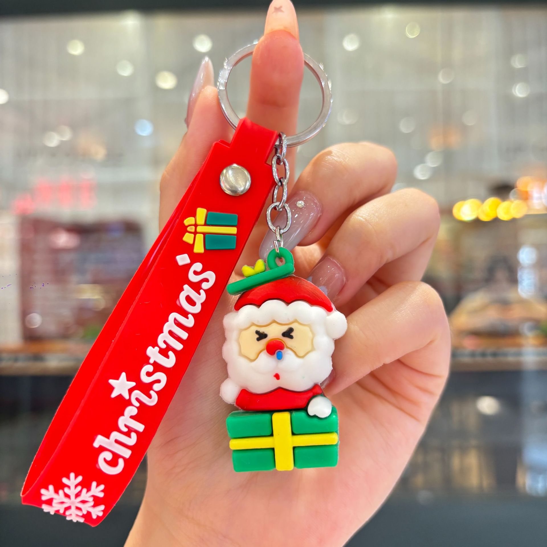 Silicon Santa Claus Tree Snowman Festival Christmas Keychain Keyring Netby
