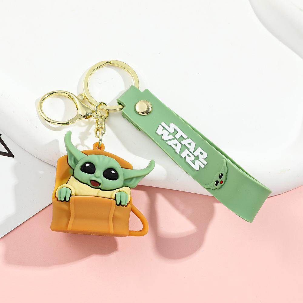 PVC Movie Star Wars Master Yoda Keychain Keyring Netby