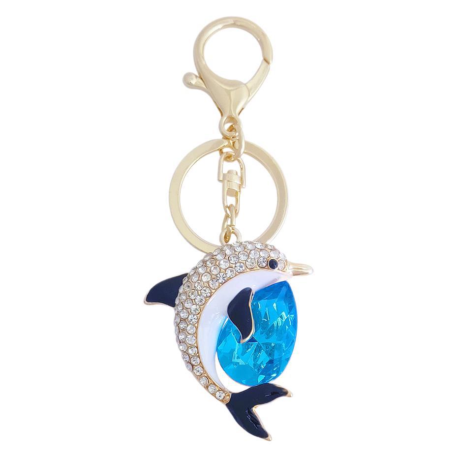 Rhinestone Dolphin Keychain Keyring Netby